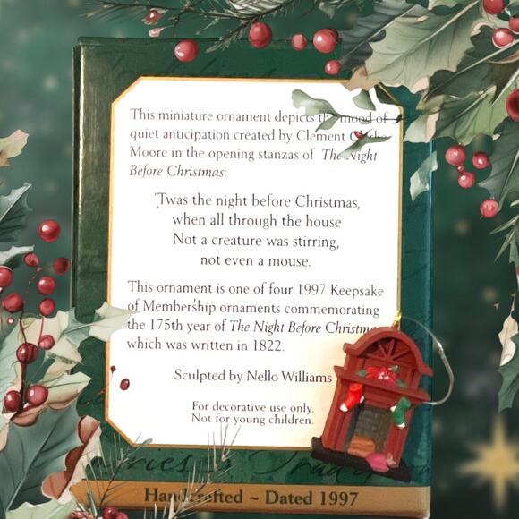 1997 HALLMARK KEEPSAKE READY FOR SANTA MINIATURE MEMBERSHIP ORNAMENT (CB9964) - Picture 5 of 6